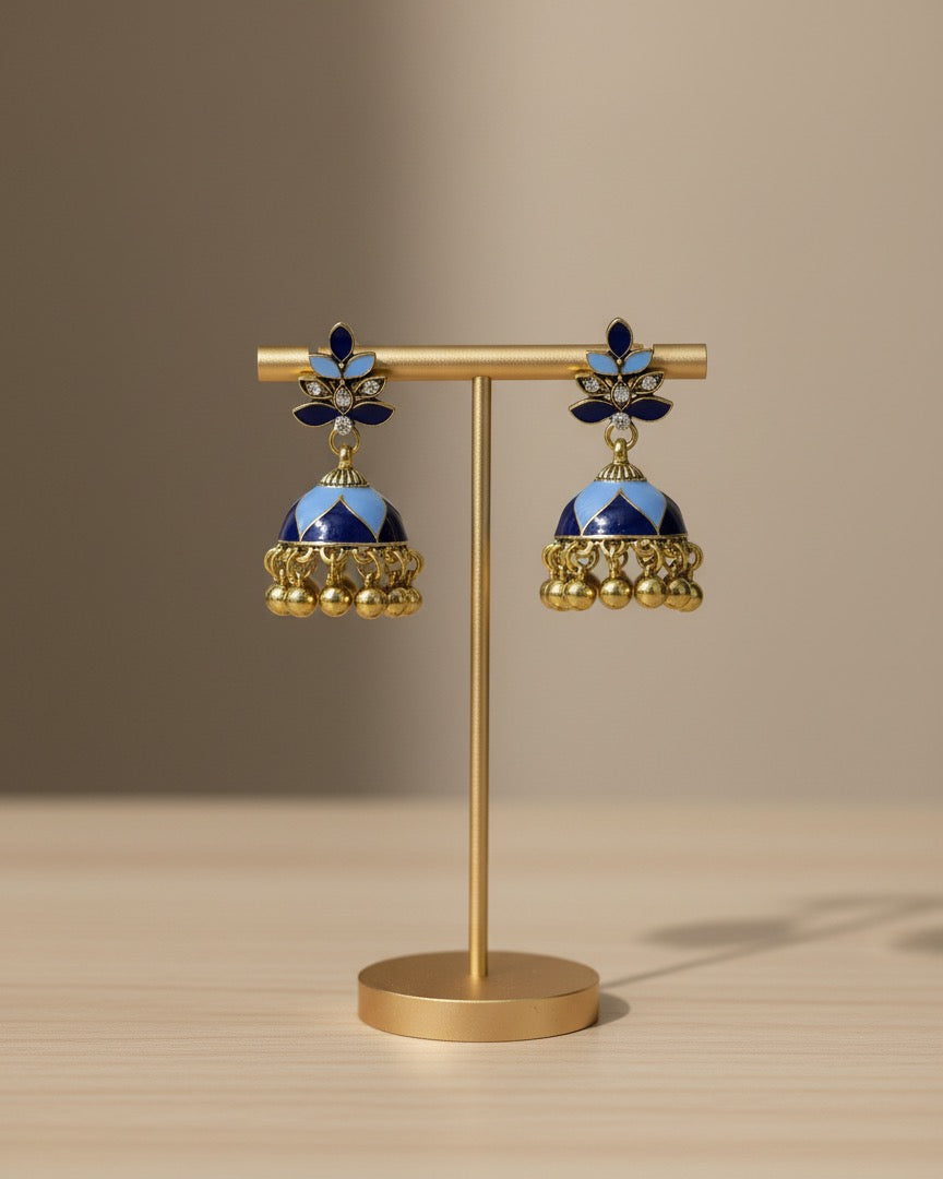 Sapphire Charm Jhumkas