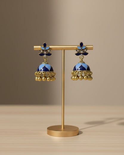 Sapphire Charm Jhumkas